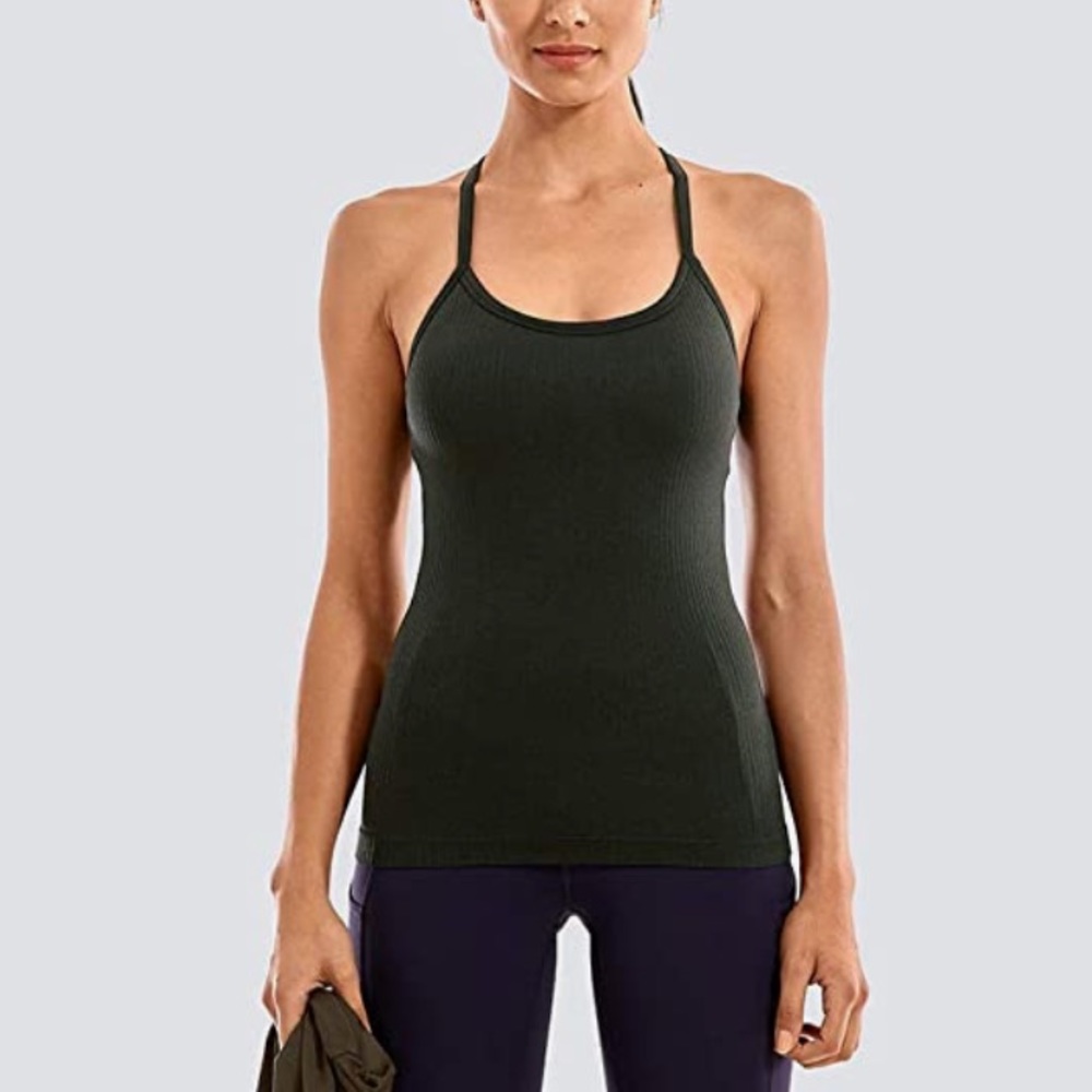 🐢CRZ Yoga seamless Workout Tank W/ Built in Shelf Bra - XS 🐢